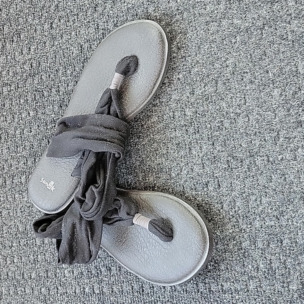 Women's Sanuk Sandals, Sz 8, Black